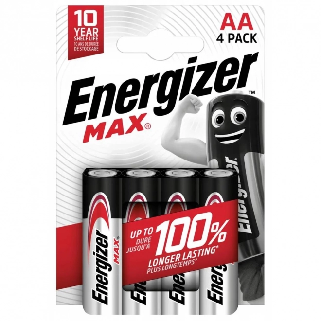 Alkalische batterijen LR6/AA Energizer MAX, verpakking 4 stuks