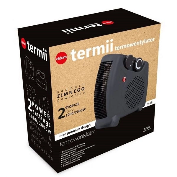 Ventilatorverwarming Eldom Termii 2000W grijs