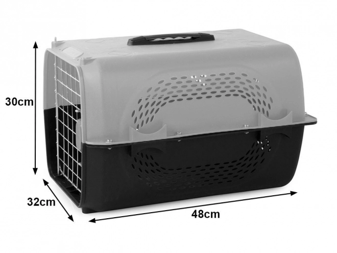 Transportbox voor honden en katten grijs 48x30x32 cm