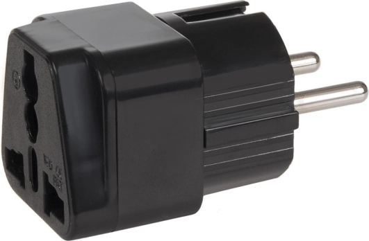 Adapter stopcontact UK naar EU-stekker universeel zwart