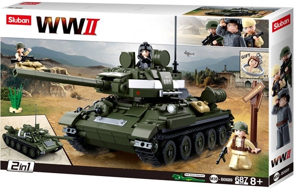 Sluban WOII M38-B0689 Sovjetische tank T-34/85 2v1
