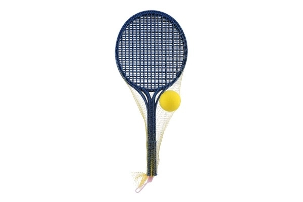 Zachte tennisplastic kleurrijk + balletje 53cm in net