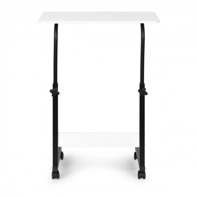 Laptoptafel op wielen, tafel bevestigd aan vouwstoel - wit