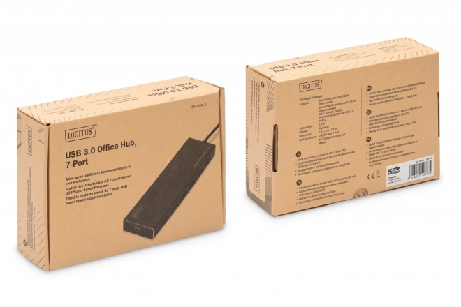 USB 3.0 hub 7-poorts, aluminium