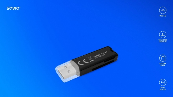 SD-kaartlezer, USB 2.0, 480 Mb/s, AK-63