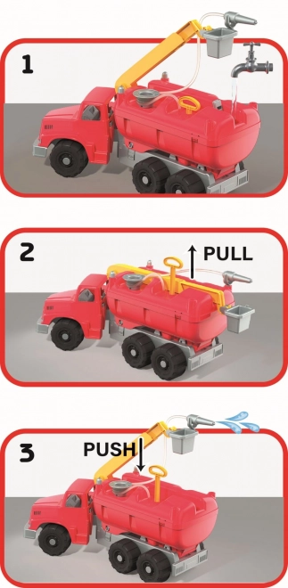 Androni Giant Trucks brandweerwagen met platform en functionele sproeier - lengte 74 cm