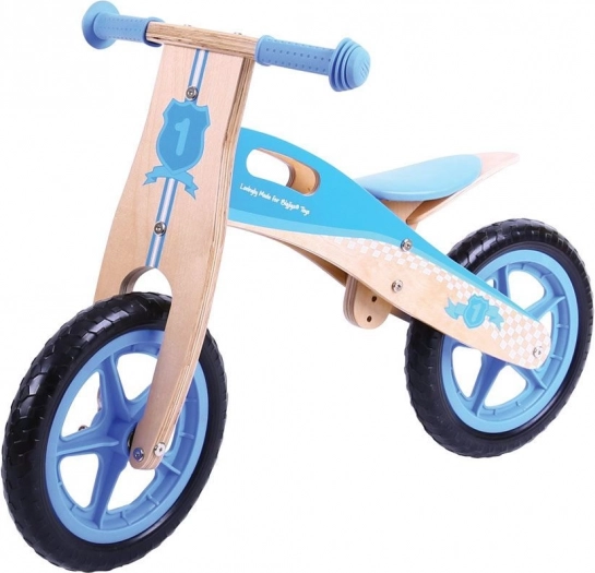 Bigjigs Toys houten loopfiets blauw