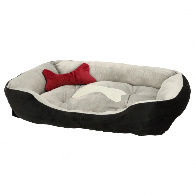 Honden- en kattenbed zwart en grijs