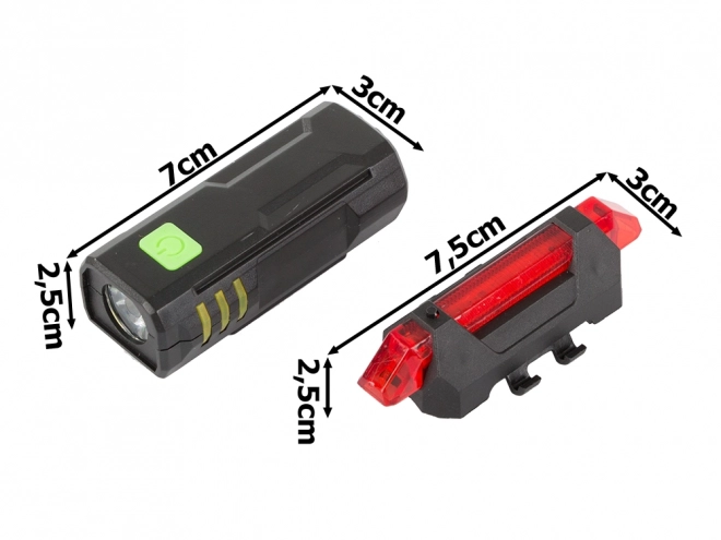 Set van USB-lampen voor fiets voor- en achterzijde
