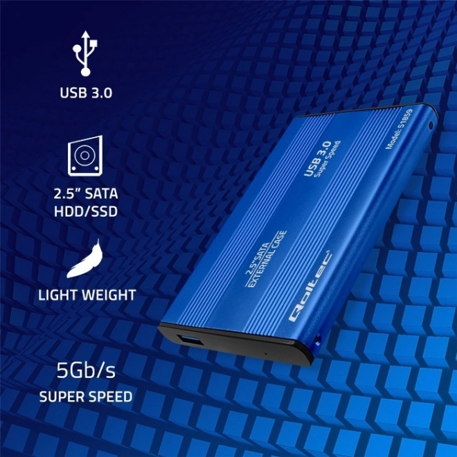 Extern harddisk/SSD-behuizing 2.5" SATA3 USB 3.0 Blauw
