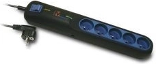 LESTAR overspanningsbeveiligde stekkerdoos, 3 stopcontacten, EMI/RFI-filter, 2,5 m, zwart