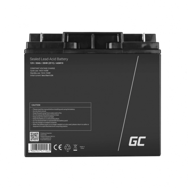Oplaadbare AGM VRLA Green Cell AGM10 12V 20Ah batterij (voor grasmaaiers, boten, motoren, voertuigen)