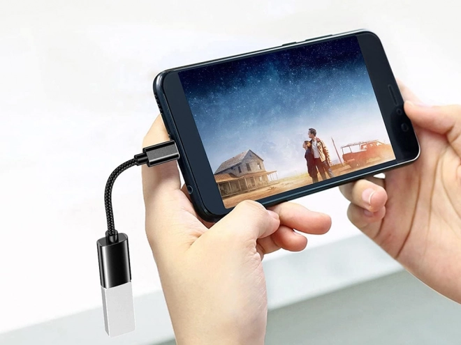 USB-C naar USB-A 3.0 OTG adapter met gevlochten kabel