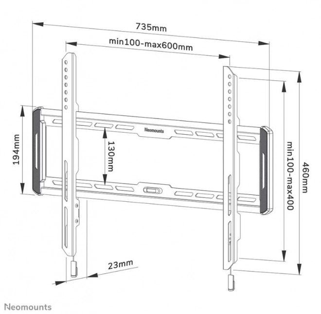 Uittrekbare TV-Beugel Neomounts 40-75 inch
