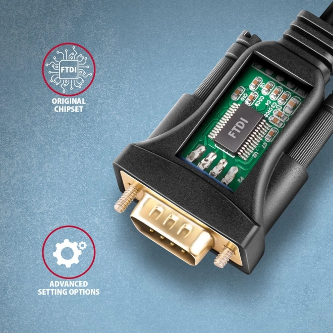 USB 2.0 naar RS-232 Adapter met seriële poort, 1,5m kabel, FTDI-chip