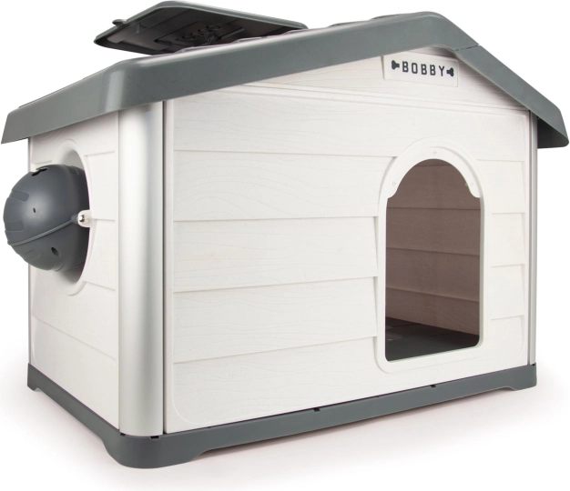 Loboo SMARTKAVE antraciet honden- en kattenhuis met zadeldak