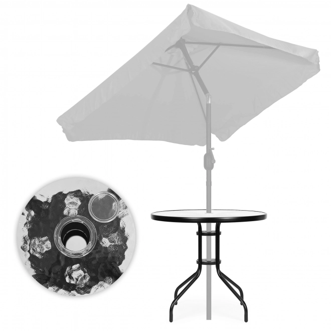 Ronde tuintafel 80 cm met parasolgat