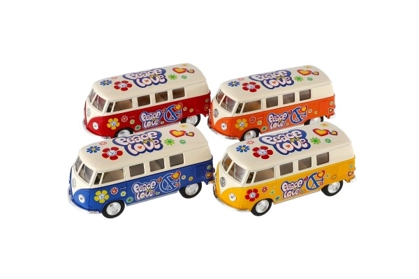 Bus Kinsmart VW Klassiek metaal/plastic 13 cm met terugtrek