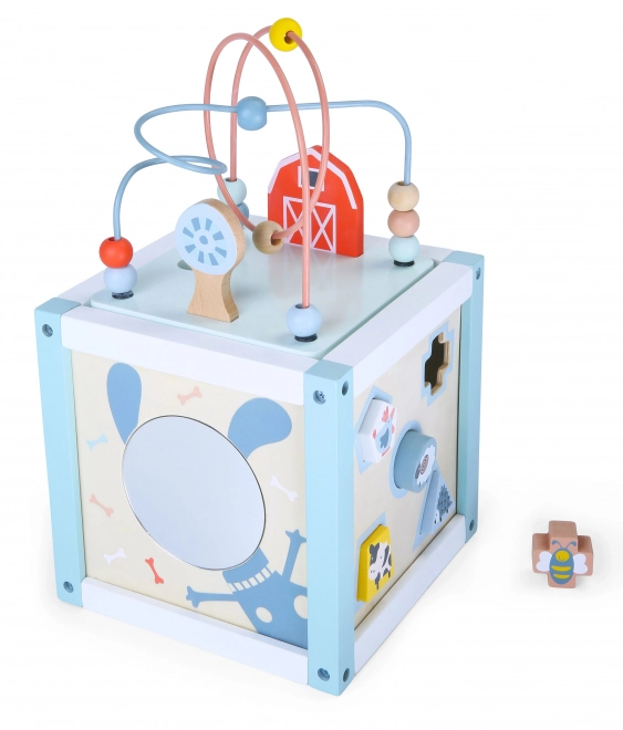 Houten blok sorteerkubus met blokken Ecotoys