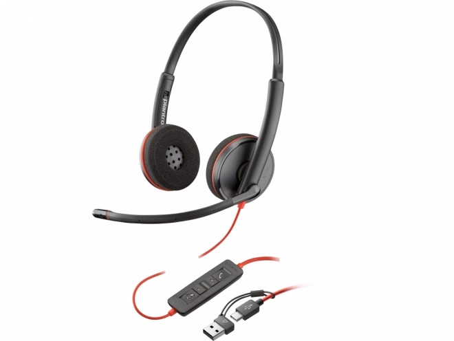 Stereo hoofdtelefoon Blackwire 3220 met USB-C + USB-C/A Adapter