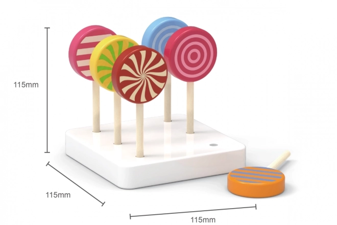 Houten gekleurde lolly's Viga - set van 6 stuks