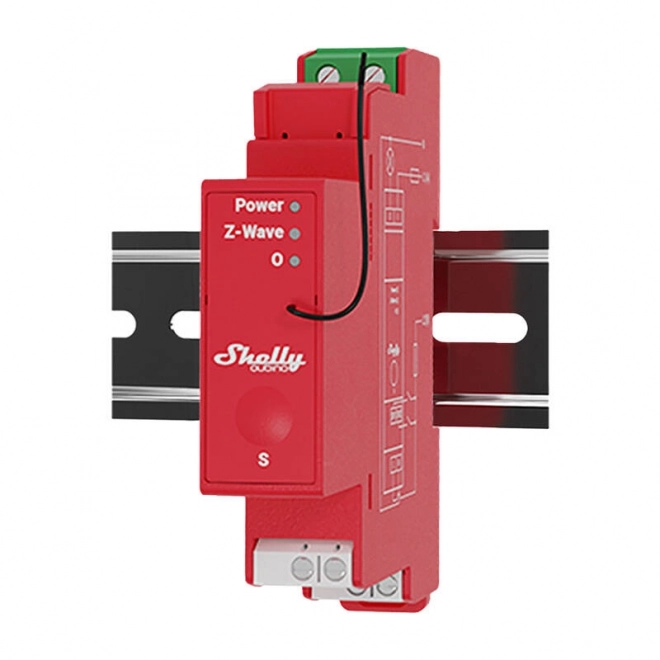 Shelly Qubino Pro 1PM relais op DIN-rail