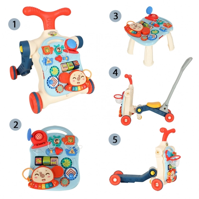 Multifunctionele kinderloopstoel en interactieve tafel 5-in-1