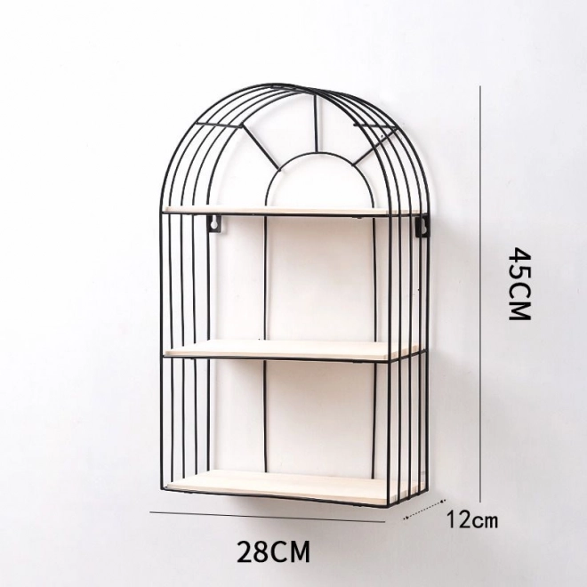 Wandplank, zwart, decoratief, stijl LOFT - hoogte 45 cm