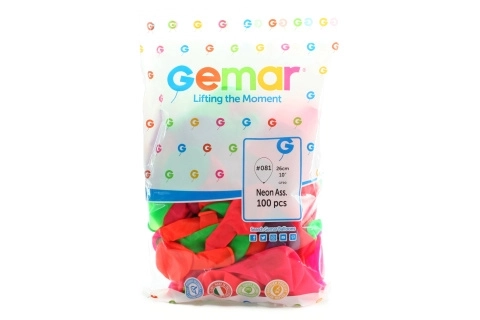 Neon ballonnetjes opblaasbaar 26 cm - 100 stuks
