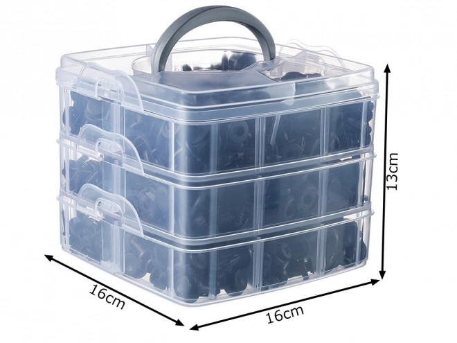 Set auto- en bekledingsclips, 620 stuks met organizer
