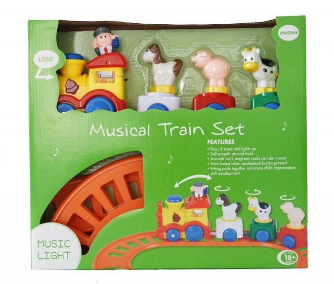 Kindertreintje met melodie en bewegende figuren
