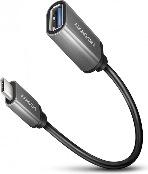 AXAGON RUCM-AFAC kabeladapter USB-C naar USB-A, 0,2 m, 3 A, aluminium uiteinden
