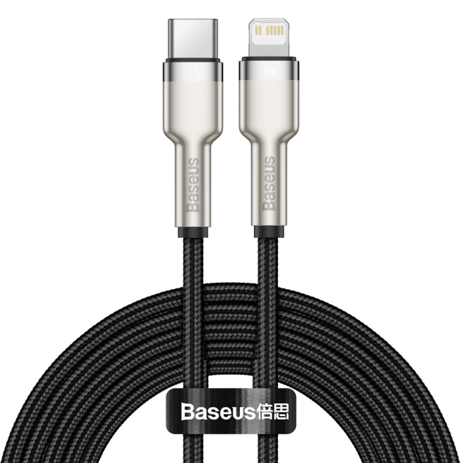 Baseus USB-C naar Lightning kabel Cafule 20W, 2m zwart