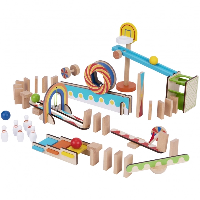 Houten bouwblokken domino / domino puzzel Tooky Toy