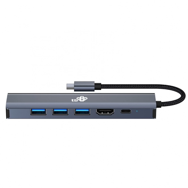 HUB USB-C adapter 6v1 - HDMI, 3x USB, PD, RJ-45