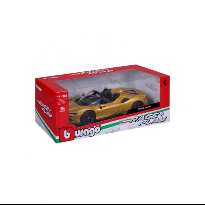 Bburago Ferrari SF90 Spider 1:18 - Geel