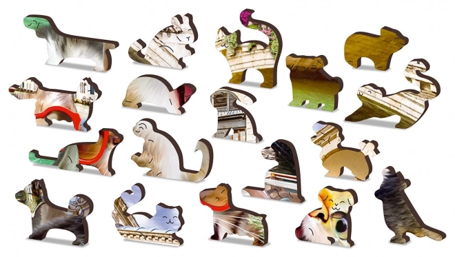 Houten puzzel kittens in Venetië 300 stukjes