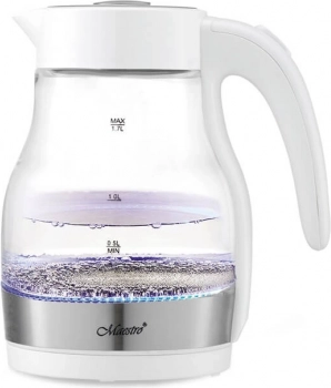Glazen waterkoker Maestro 1,7 l 2200 W wit