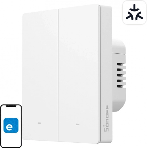 sonoff m5 matter slimme wand schakelaar 2-kanaals voor frame
