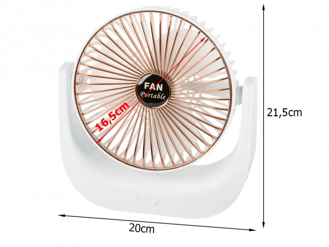 Draadloze tafelventilator – Wit-roze