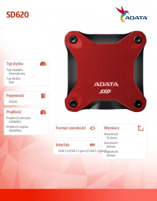 Externe SSD-schijf ADATA SD620 512GB