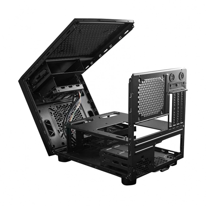 Zwarte computerkast mATX Cube Mesh Serie