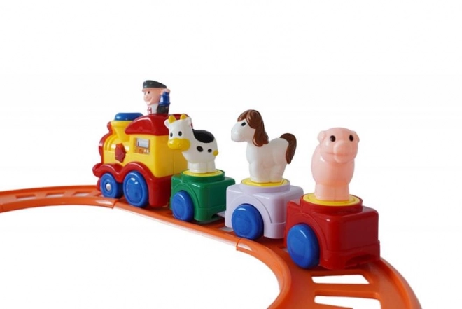 Kindertreintje met melodie en bewegende figuren
