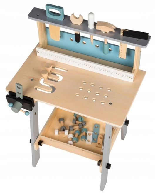 Houten werkbank met gereedschap 32 elementen Ecotoys