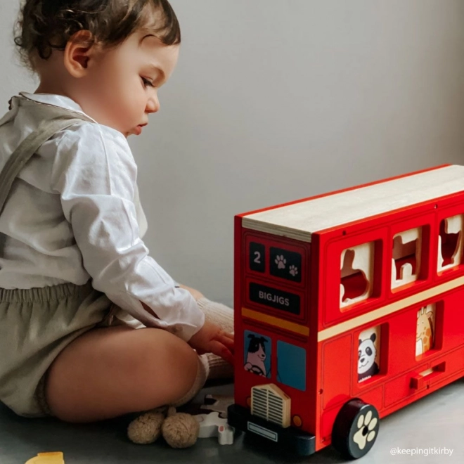 Houten bus met diertjes Bigjigs
