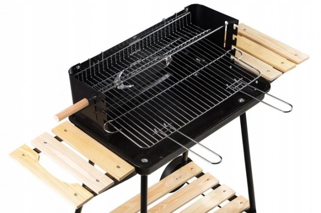 Tuinbarbecue voor houtskool met verstelbare rekken en 2 draagbare roosters
