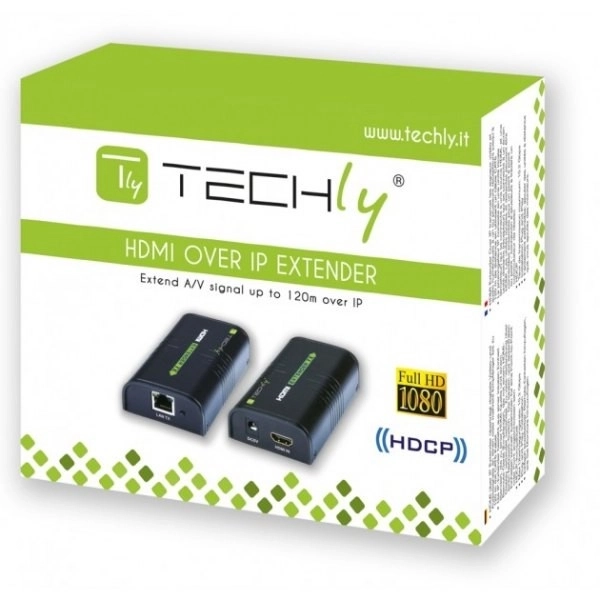 HDMI Extender/splitter via Ethernet tot 120m, zwart