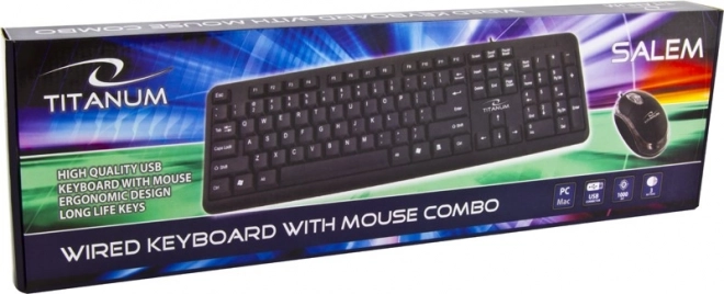 Titanum set van toetsenbord en muis USB Salem