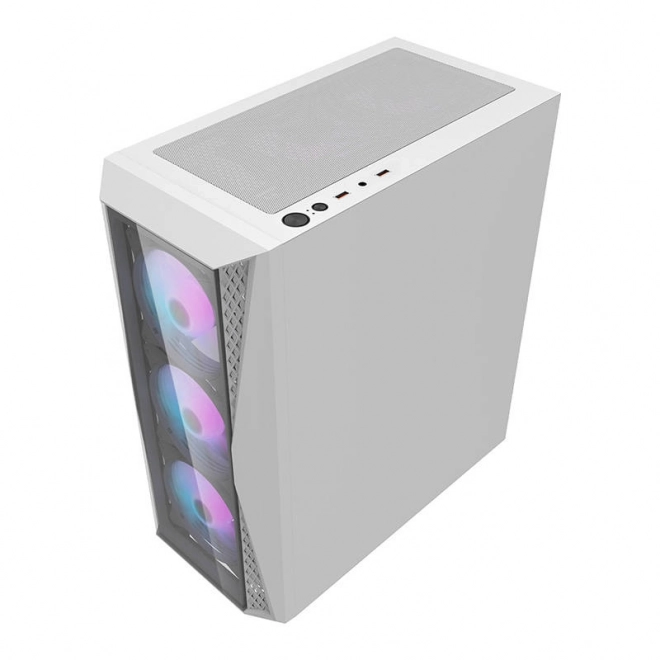 Computerbehuizing Darkflash DK352 Plus met 4 ventilatoren (zwart-wit)