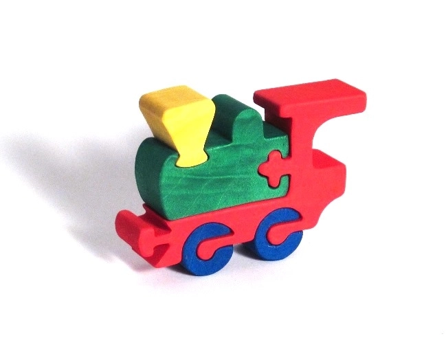 Fauna houten insteekpuzzel locomotief